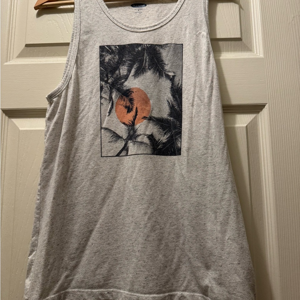 Gray Graphic Tank Top